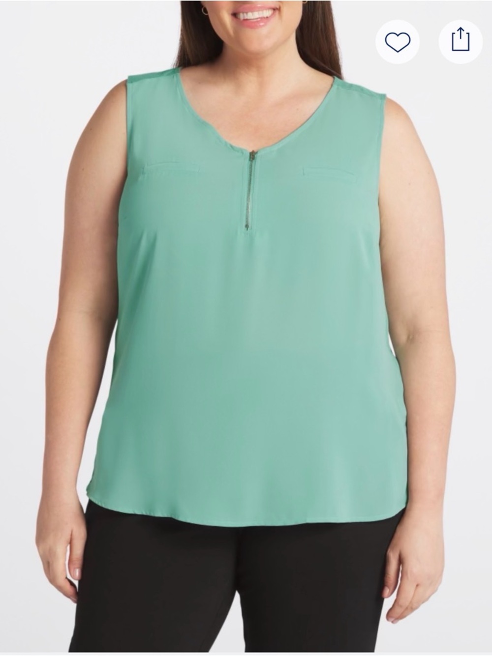 Papermoon Mint Green Zip-Front Sleeveless Camisole